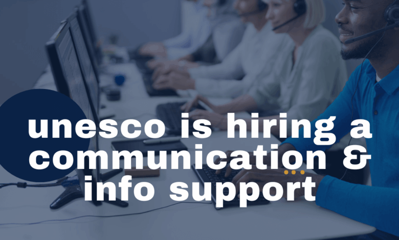 UNESCO is currently seeking for a Communication and Information Support. APPLY NOW